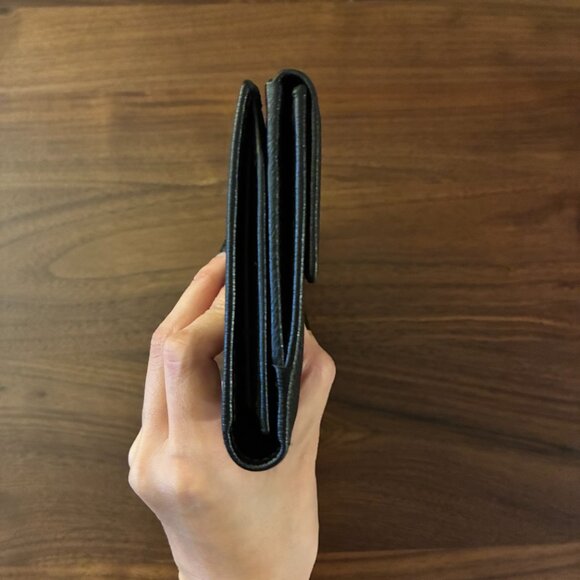 Folding Wallet in Black G Silver Hardware - Picture 6 of 12